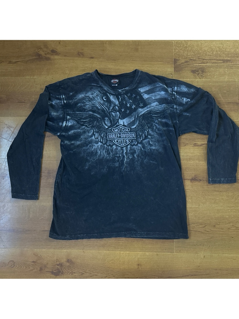 Harley-Davidson Black and Gray Long Sleeve Eagle Tee